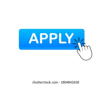 Apply with cursor button. Internet icon. Pointer click icon. Vector stock illustration.