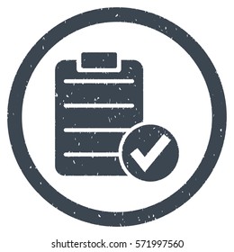 Apply Form grainy textured icon inside circle for overlay watermark stamps. Flat symbol with dust texture.