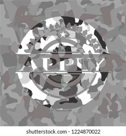 Apply grey camouflaged emblem
