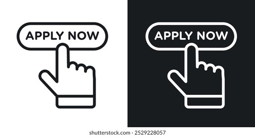 Apply icon in Thin line black color. flat simple vector symbols illustration.