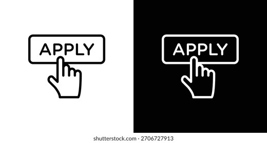 Apply icon. Vector linear icon isolated in black and white