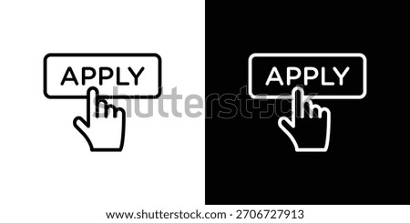 Apply icon. Vector linear icon isolated in black and white