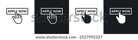 Apply icon vector icon set black filled and outlined style.
