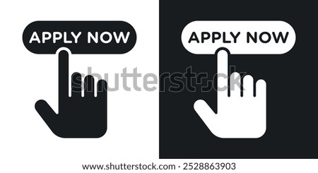 Apply icons. solid style vector