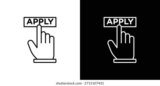 Apply icons vector symbol with editable stroke lines for web designs