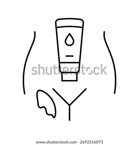 apply intimate moisturizer care line icon vector. apply intimate moisturizer care sign. isolated contour symbol black illustration
