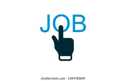 Apply job icon in flat style. Finger cursor vector illustration on white isolated background. Click button business concept.