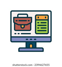 apply for job icon. vector filled color icon for your website, mobile, presentation, and logo design.