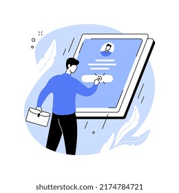 Apply for jobs abstract concept vector illustration. Job application button, HR service website, menu bar, hiring, start career, company webpage, apply online, send CV, UI abstract metaphor.