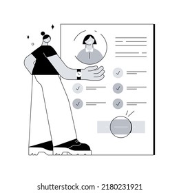 Apply for jobs abstract concept vector illustration. Job application button, HR service website, menu bar, hiring, start career, company webpage, apply online, send CV, UI abstract metaphor.