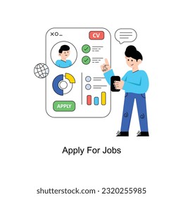 Apply For Jobs Flat Style Design Vector illustration. Stock illustration
