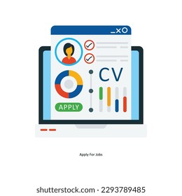 Apply For Jobs Vector Flat Icons. Simple stock illustration stock