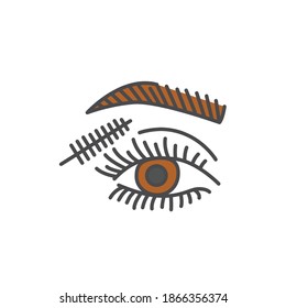 Apply mascara line color icon. Sign for web page, mobile app