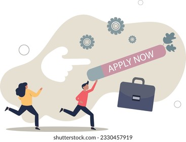 Apply new job online, career opportunity or employment vacancy, job application or opening position concept.flat vector illustration.