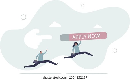 Apply new job online, career opportunity or employment vacancy, job application or opening position concept.flat characters.