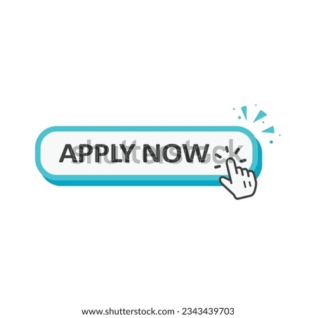 Apply Now! 3D button isolated on White background.