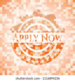Apply Now abstract orange mosaic emblem