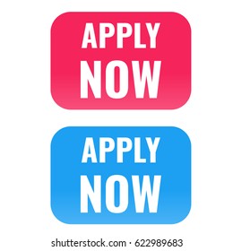 Apply now. Badge icon vector illustration on white background.