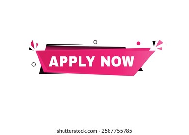 Apply now - banner for advertising design flat style. vector illustration.