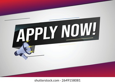 Aplicar ahora Plantilla de diseño de Anuncio para marketing. Última oportunidad de promoción o venta al por menor. Anuncio de fondo Diseño gráfico moderno para tienda, tienda en línea, Sitio web, página de destino
