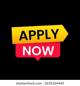 Apply now banner sign badge vector illustration
