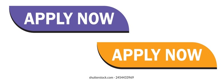 Apply now black button isolated on a white background. Apply now template for website; EPS 10