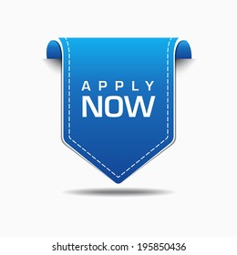 Apply Now Blue Label Icon Vector Design