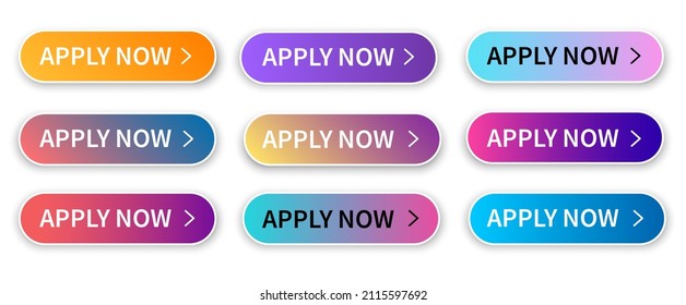 Apply Now Button Collection. Vector Design