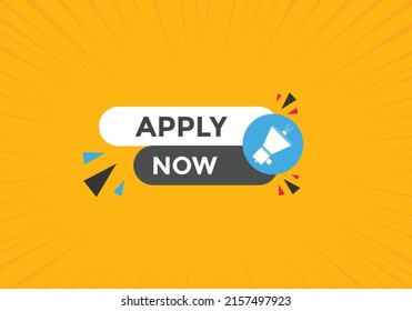 Apply now button. Apply now icon label colorful