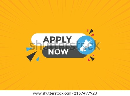 Apply now button. Apply now icon label colorful
