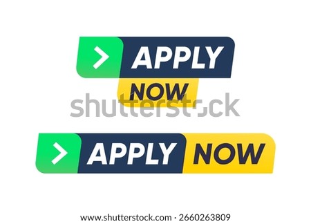 Apply now Button Set Template vector design