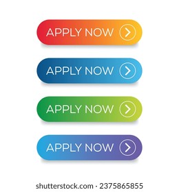 Apply Now button set vector. Apply Now Call to action button