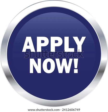 Apply now Button, Apply now sign vector, Apply now Blue icon