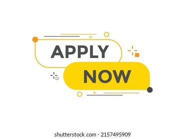 Apply now button. Apply now template for website. Apply now icon flat style