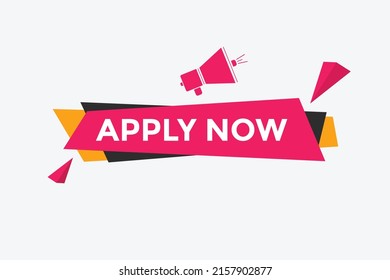 Apply now button. Apply now template for website. Apply now icon flat style