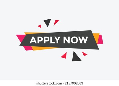 Apply now button. Apply now template for website. Apply now icon flat style