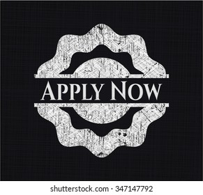 Apply Now chalk emblem written on a blackboard