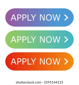 Apply Now colorful button set. Vector illustration