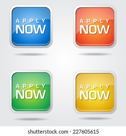 Apply Now Colorful Vector Icon Design