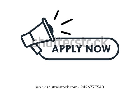 Apply now design logo template illustration