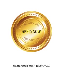 Apply Now Glossy Shiny Circular Vector Button
