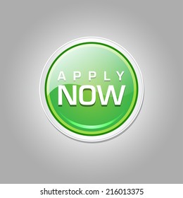 Apply Now Glossy Shiny Circular Vector Button