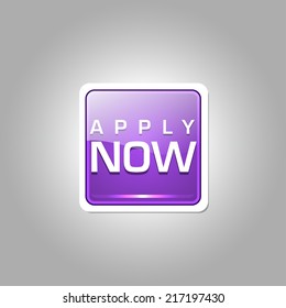 Apply Now Glossy Shiny Rounded Corner Vector Button