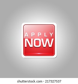 Apply Now Glossy Shiny Square Vector Button