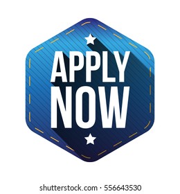 Apply Now hexagon label