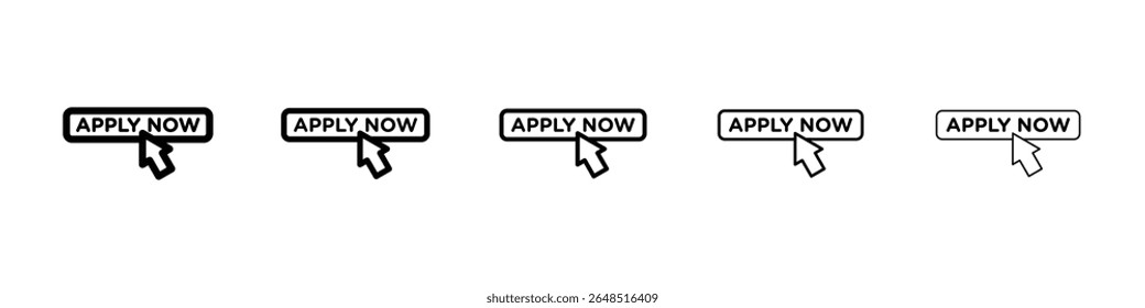 Apply now icon filled flat sign concept for web design.