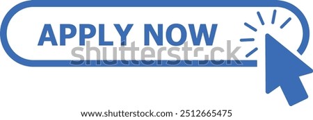 Apply now icon. flat style. Finger cursor vector. Click button business. Apply now concept flat style
