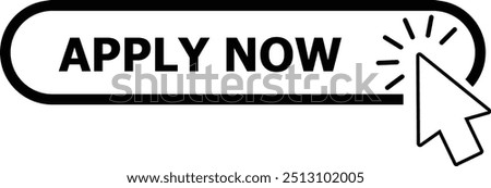 Apply now icon. flat style. Finger cursor vector. Click button business. Apply now concept flat style