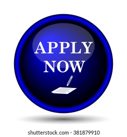 Apply now icon. Internet button on white background. EPS10 vector