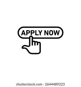 Apply now icon outline set sign